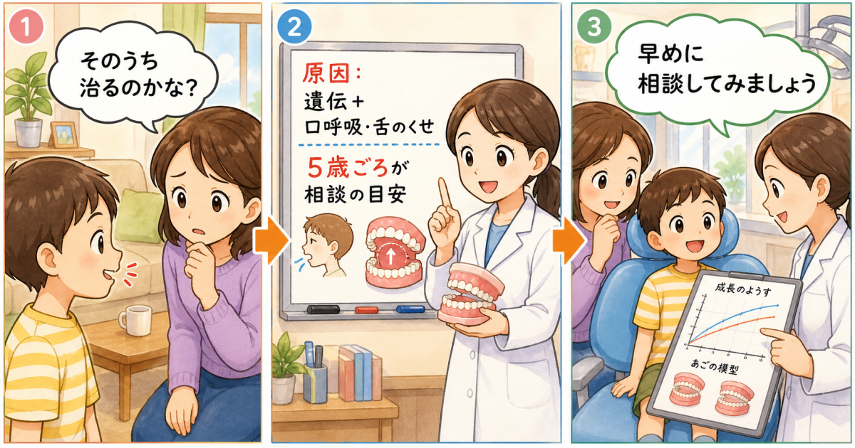 子どもの受け口は自然に治る？原因と治療を始めるべき時期を解説