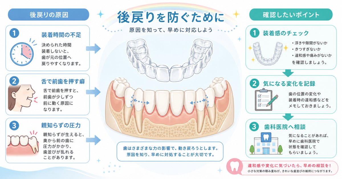 リテーナーがきつい？歯並びが後戻りする原因と正しい装着の注意点