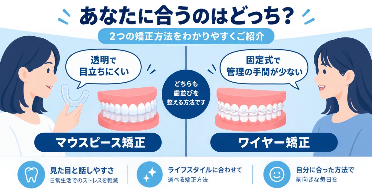 マウスピース矯正とワイヤー矯正の違いとは？対面業務で見られる見た目と発音の影響