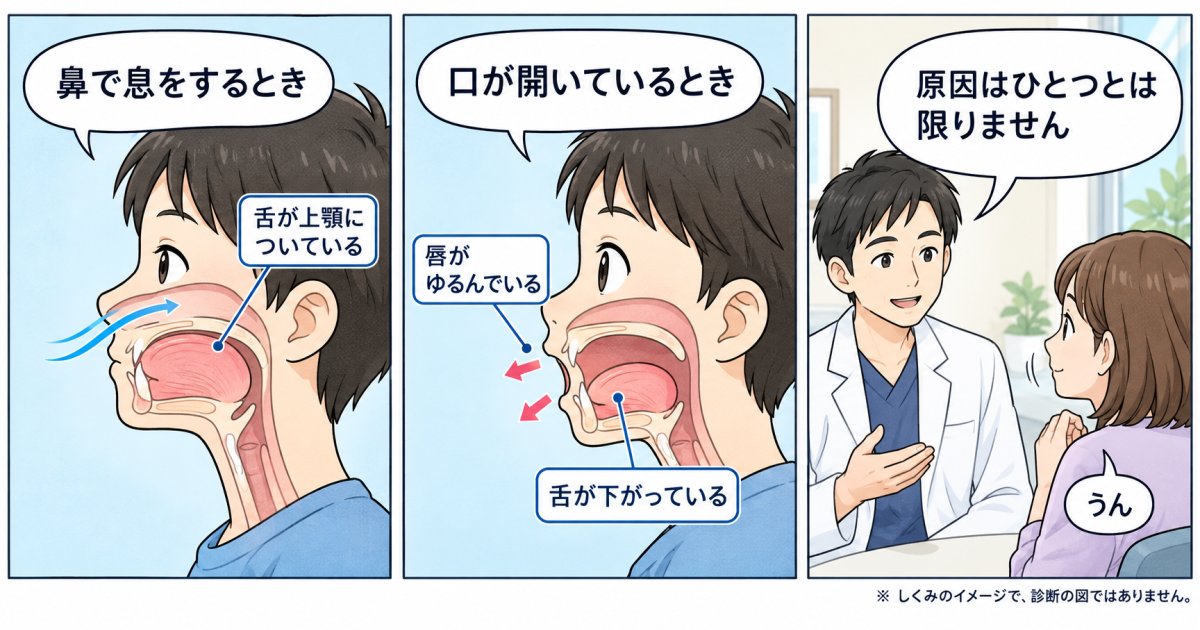 子どもの口呼吸は前歯の並びに影響しますか？